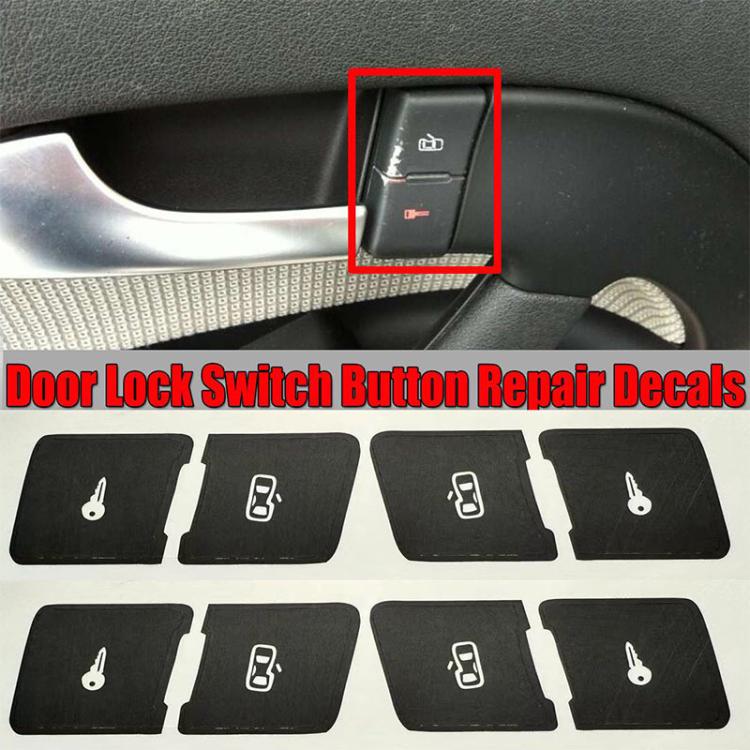 For Audi A3L 10pcs Matte Car Door Lock Control Switch Repair Stickers