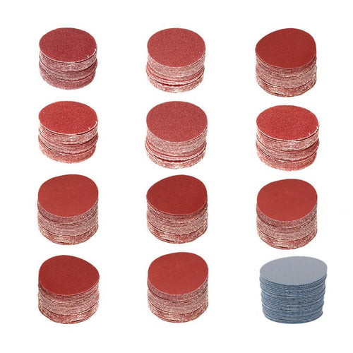1 Inch Flocked Sandpaper Sheets Sanding Disc Pad 3.175mm Round Shank Polishing Kit For Metal & Jade Polishing, 102pcs