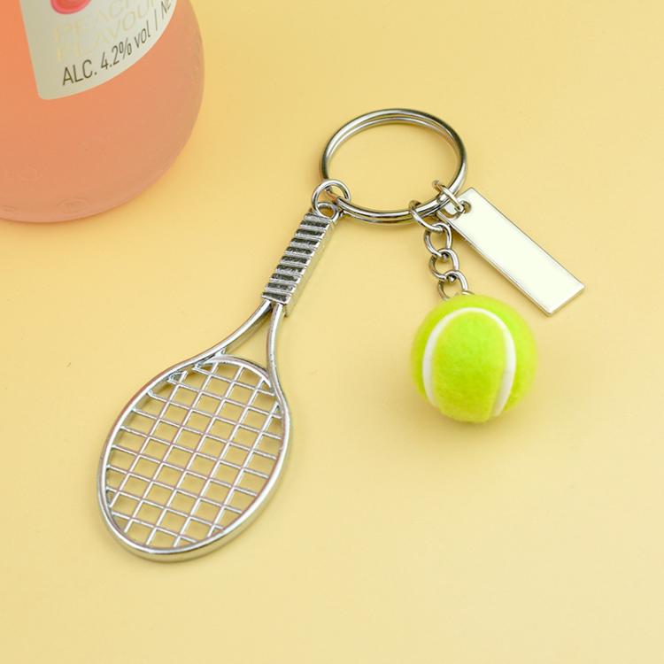 5pcs Creative Tennis Keychain Metal Pendant Souvenir Gift, A-035
