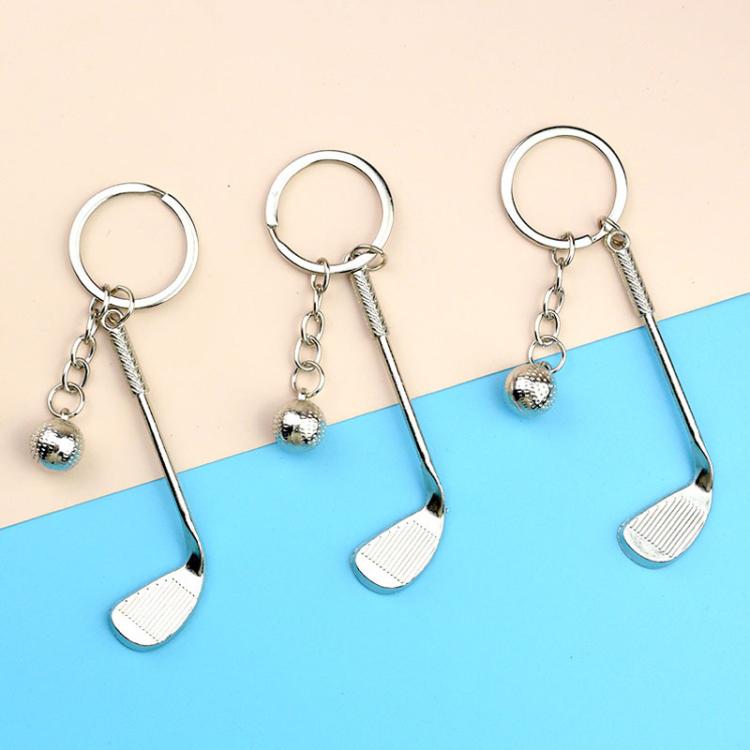 5pcs Creative Golf Ball Keychain Unisex Metal Key Ring Gift Souvenir, A-073
