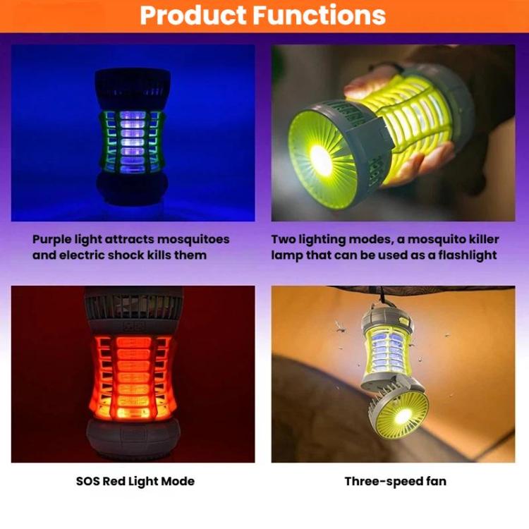 SB-6802 Multi-Functional Waterproof Lighting Fan Mosquito Killer Lamp Portable Hanging Mosquito Repellent, SB-6802