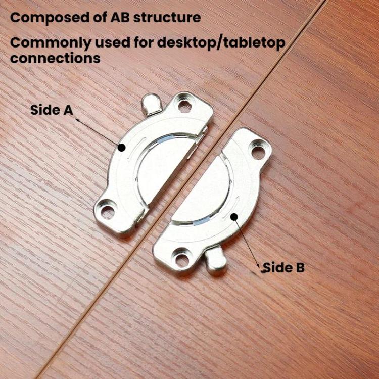 Zinc Alloy Table Top Connector Kit with Screws Heavy Duty Desk Joining Plates for Wood Panel Furniture