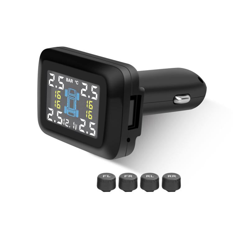 Cigarette Lighter Type Car Battery Tire Pressure Monitor, External, Internal