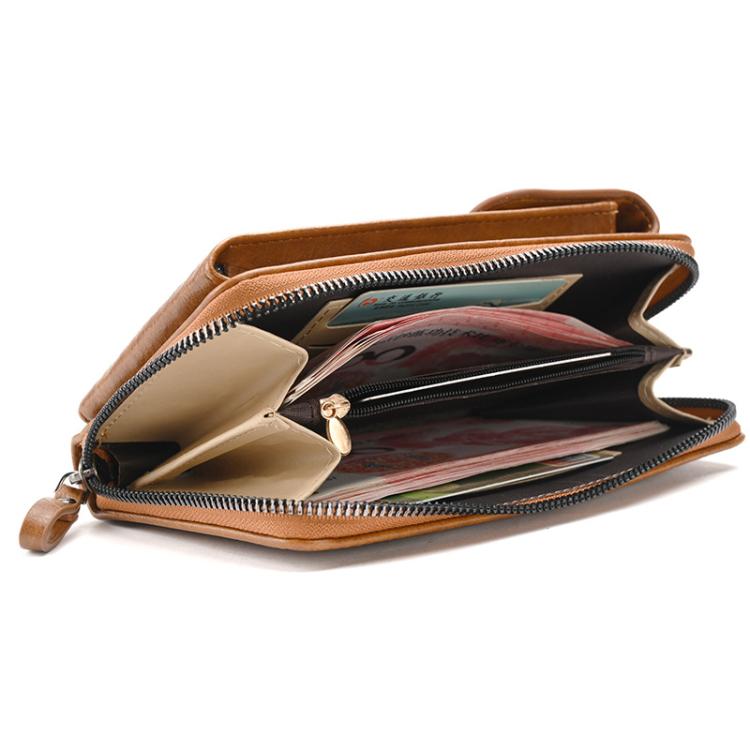 Women Vertical Multi-functional Phone Wallet Shoulder Crossbody Bag with Flip Cover PU Leather Purse
