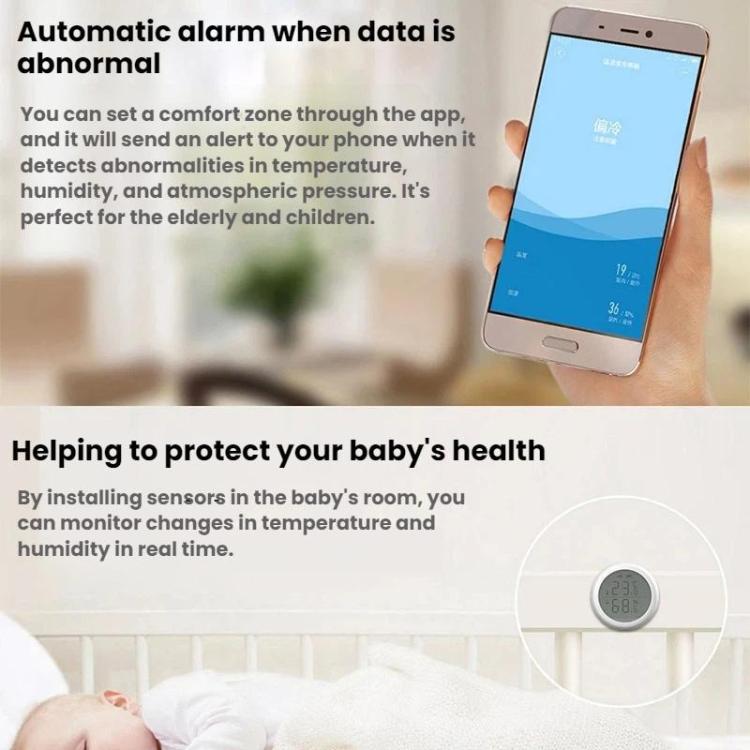 Tuya Smart ZigBee Sensor Smart Temperature Humidity Detector, RSH-ZigBee-HS03