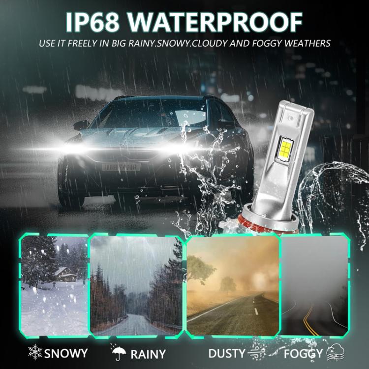 2pcs/Pack 50W 5000LM IP68 Waterproof Automotive LED Headlights, A6 H7, A6 H4, A6 H11, A6 9005, A6 9006