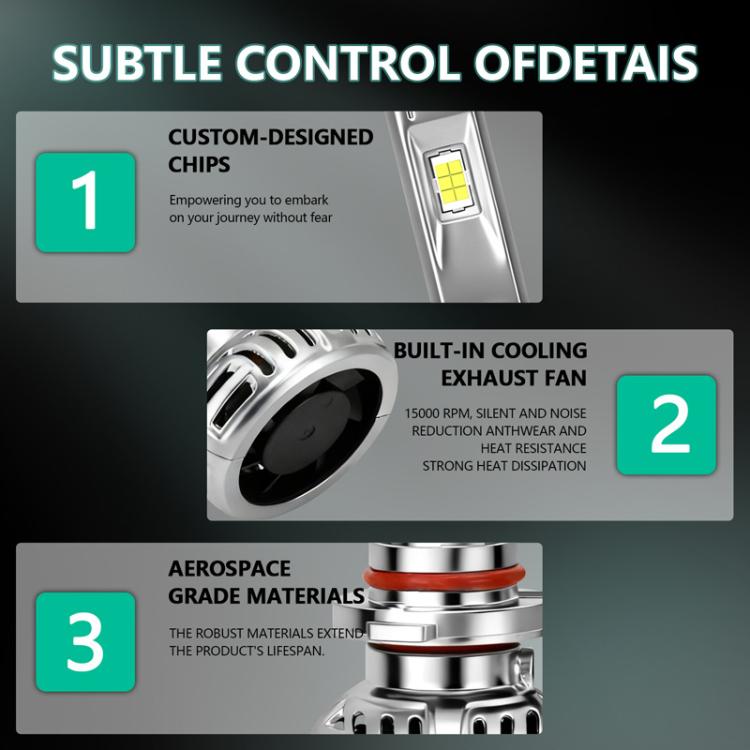 2pcs/Pack 50W 5000LM IP68 Waterproof Automotive LED Headlights, A6 H7, A6 H4, A6 H11, A6 9005, A6 9006