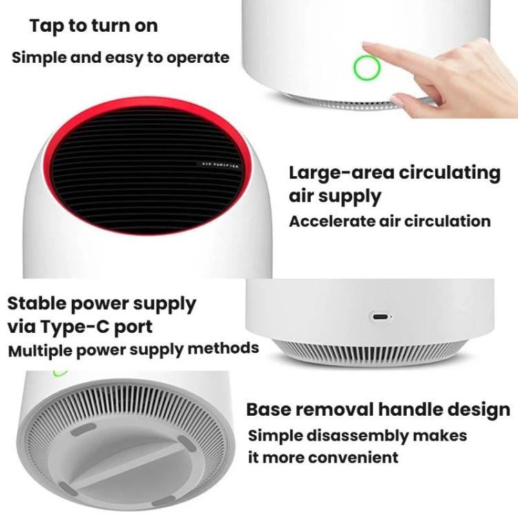 Desktop Air Purifier Small Household USB Mute Odor Removal Portable Purifier, A2