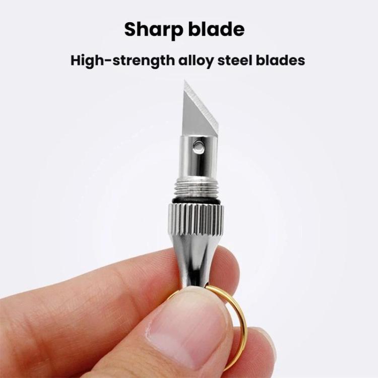2pcs Capsule Engraving Knife Mini Portable Keychain Brass Small Engraving Knife, Gold+Silver