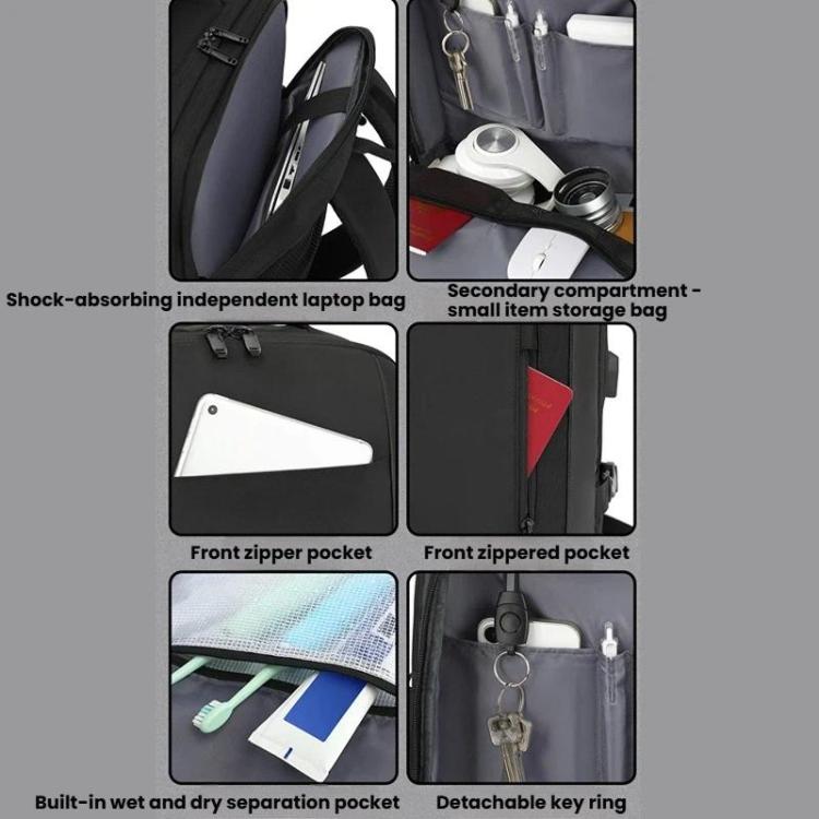 KINGSGEAR Commuting Business Traveling Backpack Large Capacity Luggage Computer Bag