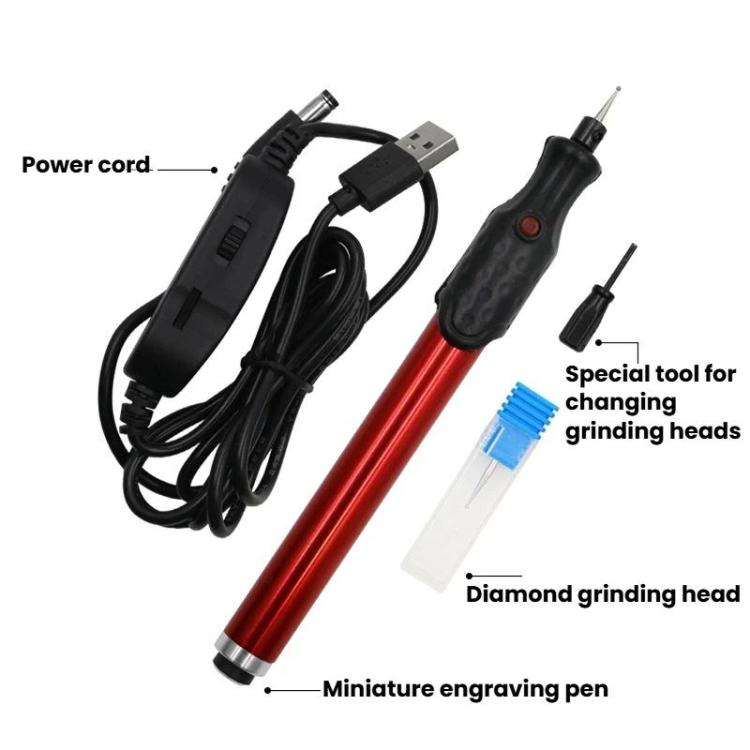 Aluminum Alloy USB Speed Adjustable Electric Grinder Pen 5V Metal Engraving and Carving DIY Tool