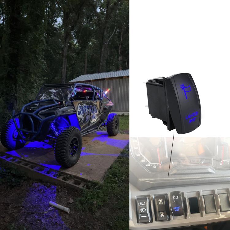 UTV Signal Light Switch Wiring Harness Kit With Waterproof 12V Automotive Relay, Headlight Model With Rock Light Wiring Harness, Bar Light Model With Flagpole Light Wiring Harness, Turn Signal Model With Turn Signal Stalk Switch