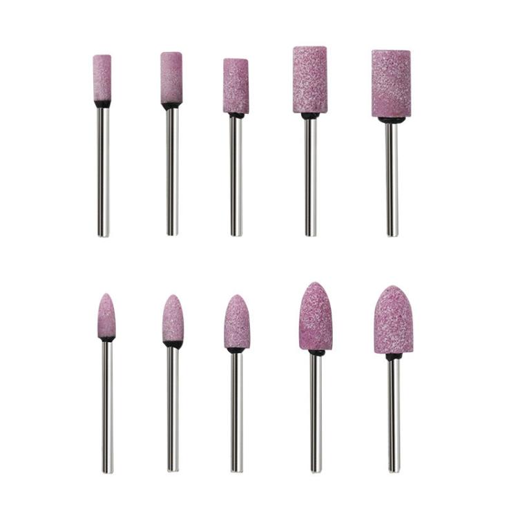 10pcs /Set 3mm Shank Flint Wheel Sanding Head Polishing Head, 10pcs /Set Pink
