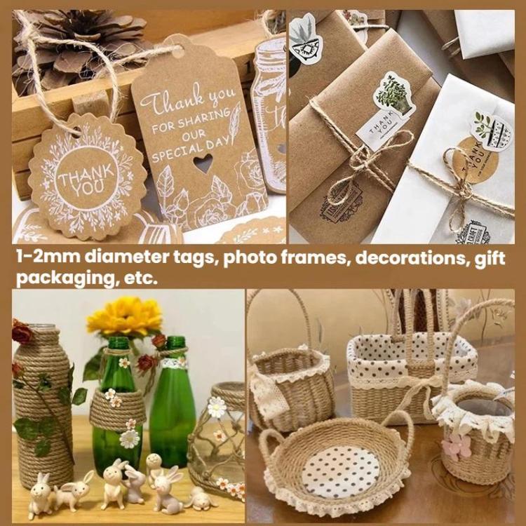 10pcs DIY Hand-Woven Hemp Rope Decoration Materials, 0.001x100m, 0.0015x100m, 0.0015x200m