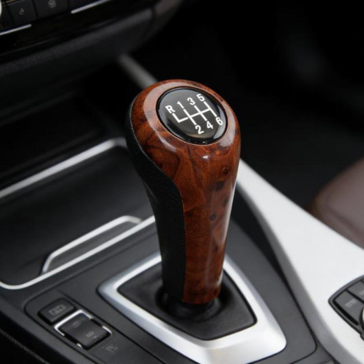 FCXN-A11 For BMW Car Wood Grain Gear Shift Knob Gear Lever Accessories, 6 Speed