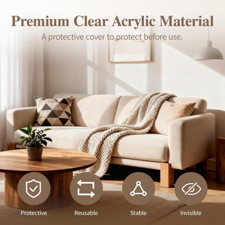 Acrylic Sofa Wall Shield For Furniture & Wall Protection Barrier, Single, Double