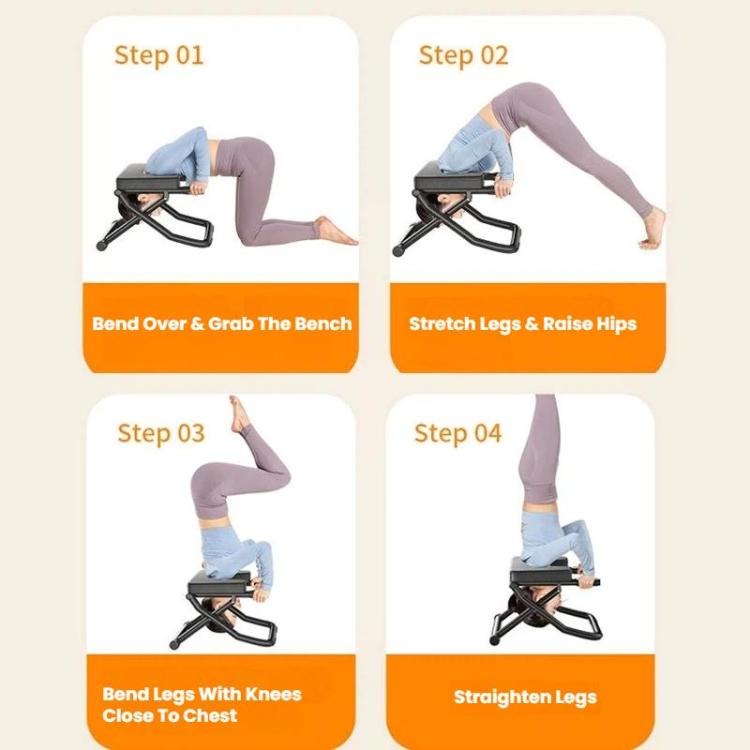 Foldable Yoga Inversion Bench Heavy-Duty Anti-Tip Chair for Home Fitness Body Shaping