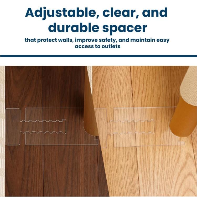 2pcs /Set Prevent Sliding Wall Damage Adjustable Acrylic Spacer Pads, 5 Slot, 6 Slot