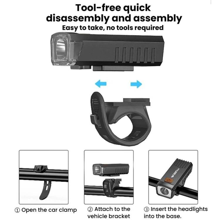 Portable High-Brightness Bike Light 4-Mode Outdoor Night Riding Light, SMILING SHARK QX-D404