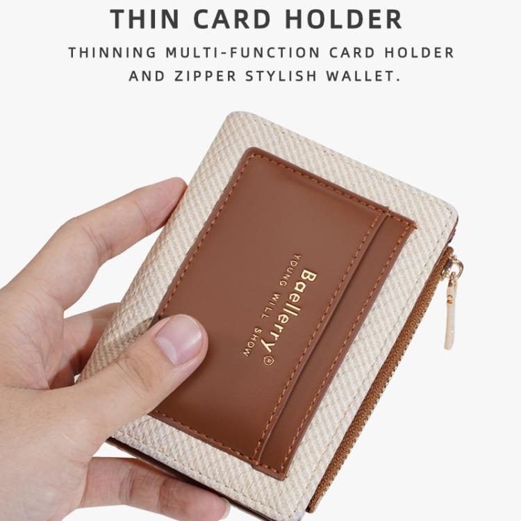 Baellerry N8360 Women Compact Wallet Multi-Card Compartment Coin Purse Zipper Card Holder