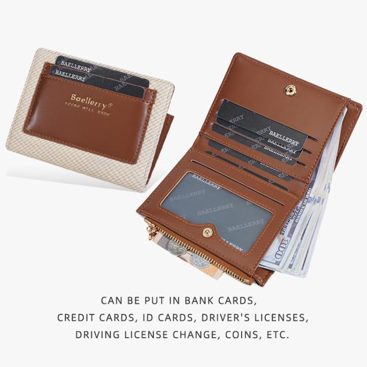 Baellerry N8360 Women Compact Wallet Multi-Card Compartment Coin Purse Zipper Card Holder