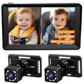 7 Inch Dual-Lens Car Baby Monitor Infrared Night Vision Camera