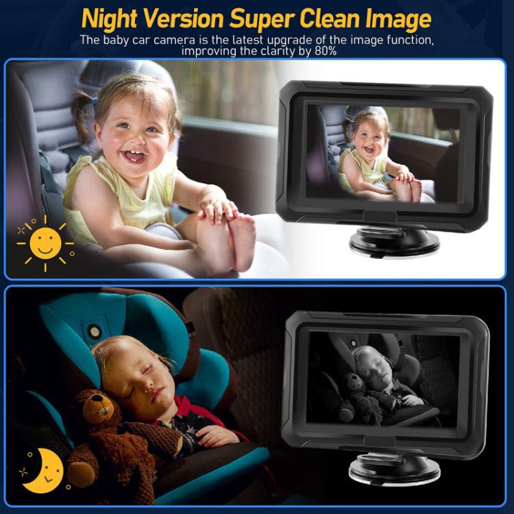 4.3 Inch 1080P HD Car Baby Monitor Infrared Night Vision Camera, With Cigarette Lighter, With USB