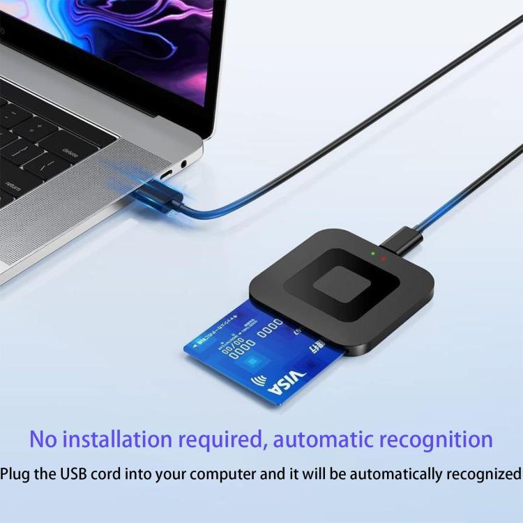 Square Smart Card Reader For Bank Cards Tax Filing Storage Cards, USB, Type-C
