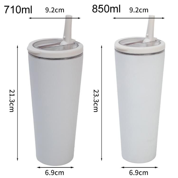 Stainless Steel Vacuum Insulated Cup Sealed Handle Dual-Drink Sports Water Bottle Portable Outdoor Water Cup, 850ml, 710ml