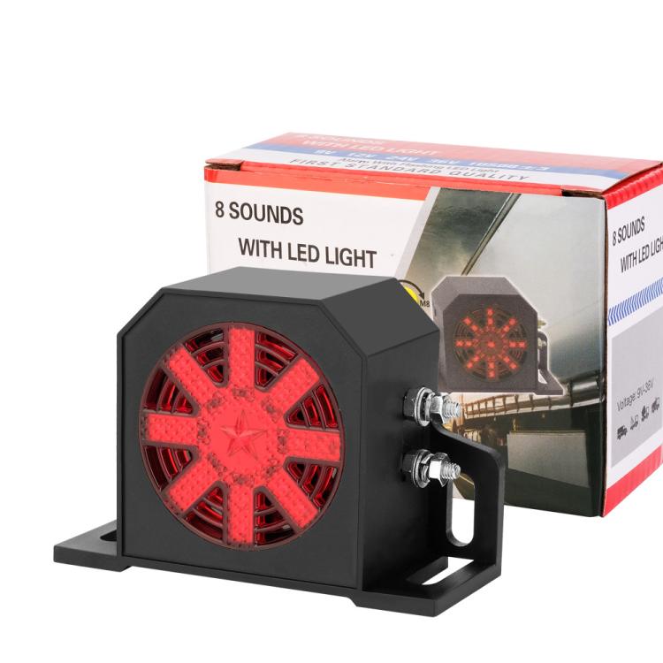 Waterproof Automotive Voice Reversing Alarm/Horn With Light, 9-80V With Light