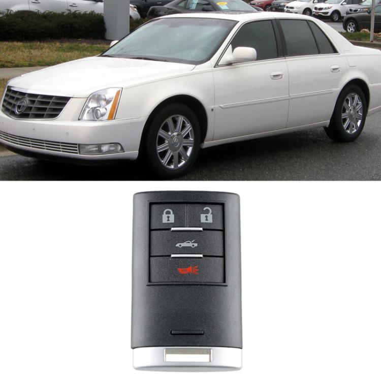 For Cadillac Car Remote Key Fob Case With Sedan Key Blade Blank, 3+1 Buttons