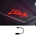 G-301 Universal Car Interior Projection Ambient Light USB High-Brightness Decorative Light, I LOVE YOU Red, I LOVE YOU Blue