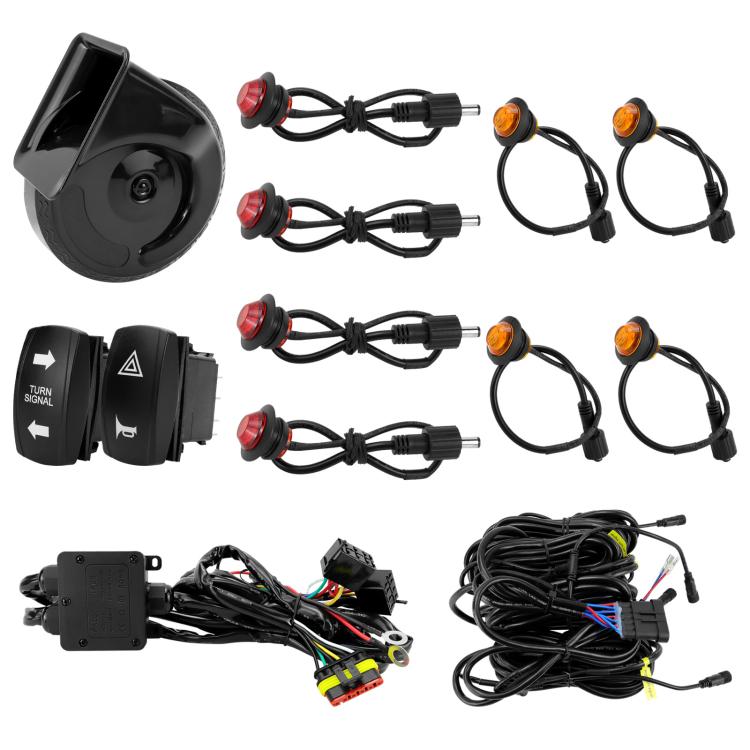 ATV LED Turn Signal Relay Kit, 8 LED Lights+Square Horn, 4 LED Lights+Square Horn, 6 LED Lights+1 Switch