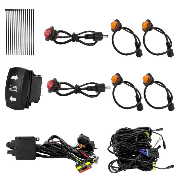 ATV LED Turn Signal Relay Kit, 8 LED Lights+Square Horn, 4 LED Lights+Square Horn, 6 LED Lights+1 Switch