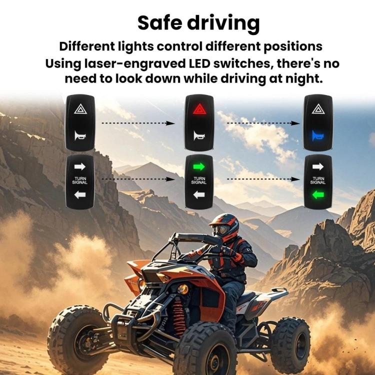 ATV LED Turn Signal Relay Kit, 8 LED Lights+Square Horn, 4 LED Lights+Square Horn, 6 LED Lights+1 Switch