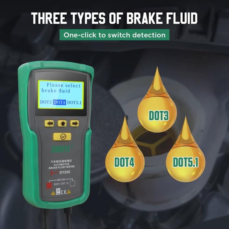 DUOYI Car Brake Fluid Water Content Digital Display Tester With Sound And Light Alarm, DY23C
