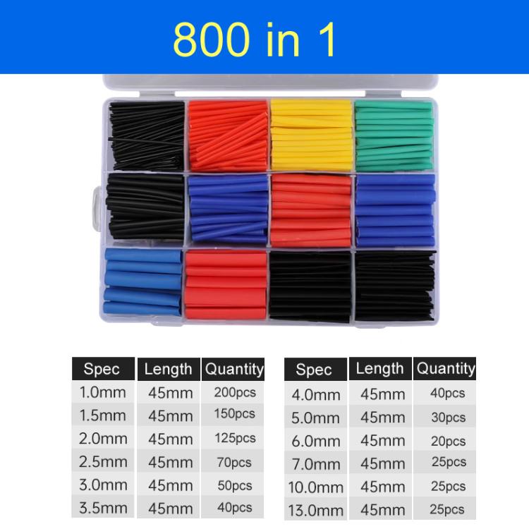 Thermoresistant Tube Heat Shrink Wrapping Kit, 164 in 1, 560 in 1, 750 in 1, 780 in 1, 800 in 1