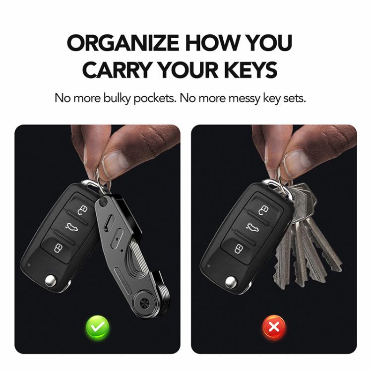 Vintage Style Aluminum Key Holder Car Key Fob Clip for 2-6 Keys Ideal Gift for Men