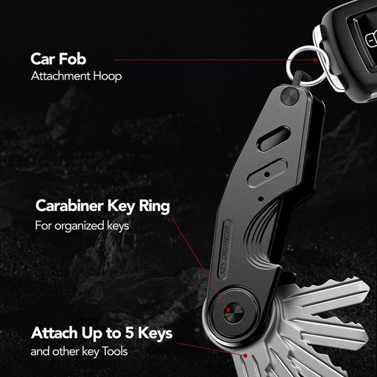 Vintage Style Aluminum Key Holder Car Key Fob Clip for 2-6 Keys Ideal Gift for Men
