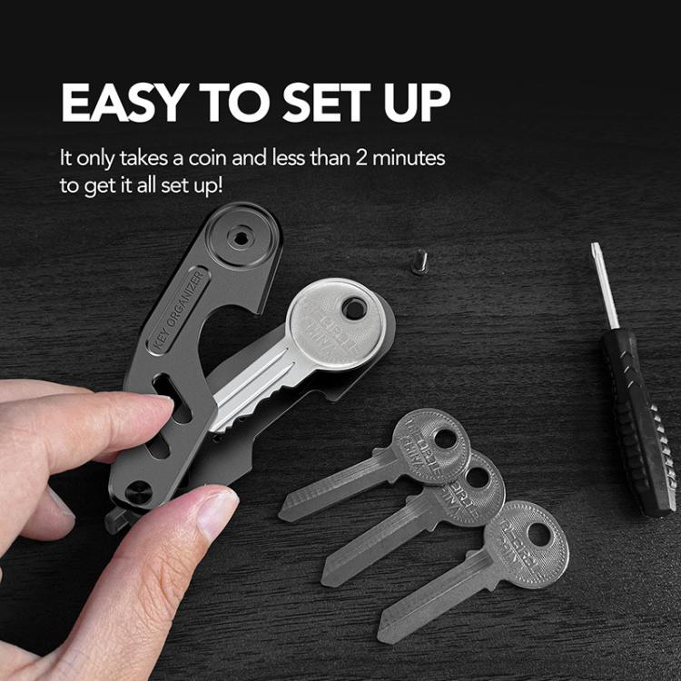 Vintage Style Aluminum Key Holder Car Key Fob Clip for 2-6 Keys Ideal Gift for Men