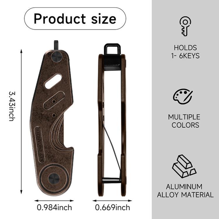 Vintage Style Aluminum Key Holder Car Key Fob Clip for 2-6 Keys Ideal Gift for Men