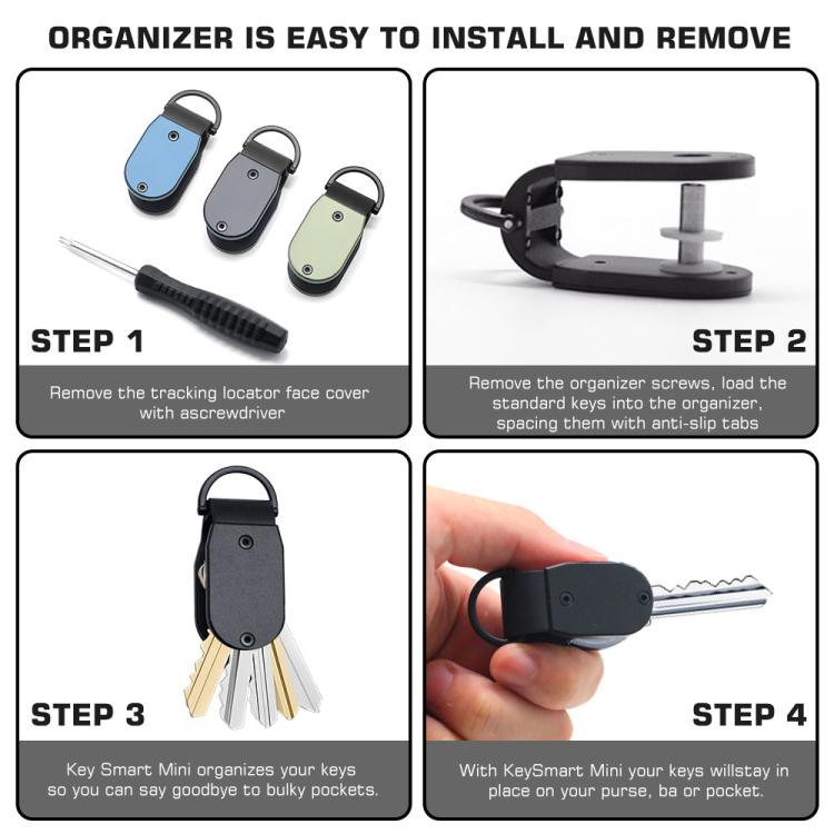 Aluminum Key Organizer Mini Key Holder for 2-6 Keys Compact Design Saves Pocket Space