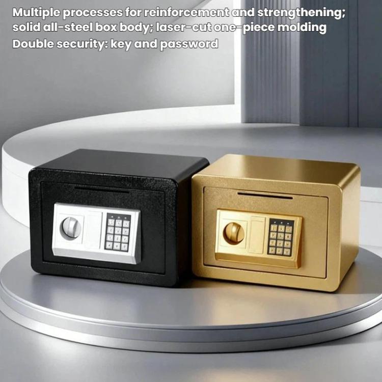 Wall-Mounted Small Steel Safe With Anti-Theft Plate Password Storage Safe, Black With Money Drop Slot, Gold With Money Drop Slot, Black No Money Drop Slot, Gold No Money Drop Slot