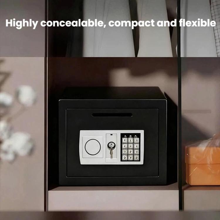 Wall-Mounted Small Steel Safe With Anti-Theft Plate Password Storage Safe, Black With Money Drop Slot, Gold With Money Drop Slot, Black No Money Drop Slot, Gold No Money Drop Slot