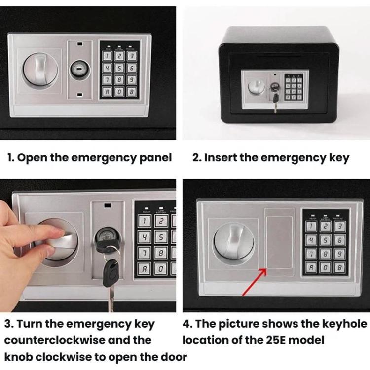 Wall-Mounted Small Steel Safe With Anti-Theft Plate Password Storage Safe, Black With Money Drop Slot, Gold With Money Drop Slot, Black No Money Drop Slot, Gold No Money Drop Slot