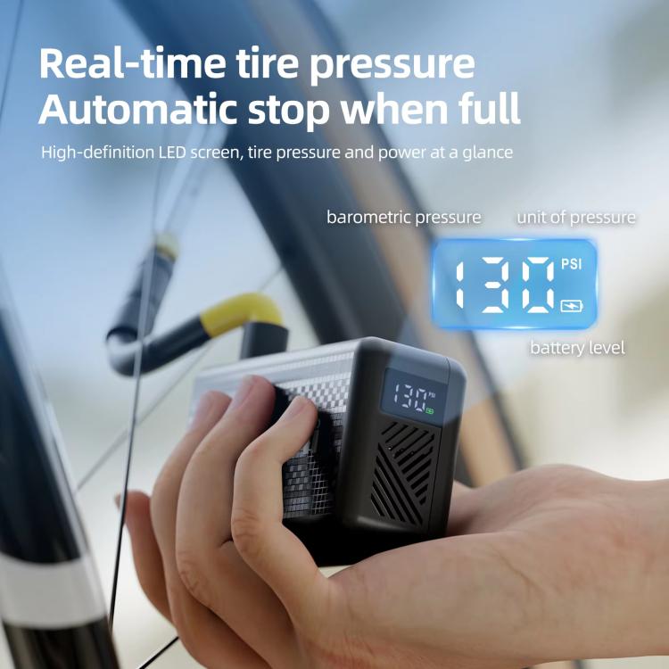Mini Display Equipped Air Pump Portable High Pressure Smart Bicycle Electric Air Pump, AM6