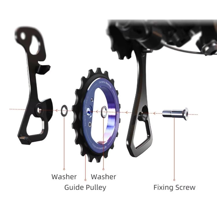 Hollow Eccentric Rear Derailleur Pulley 18T Ceramic Bearing DIY Bike Parts, CYCLAMI CYC-18T