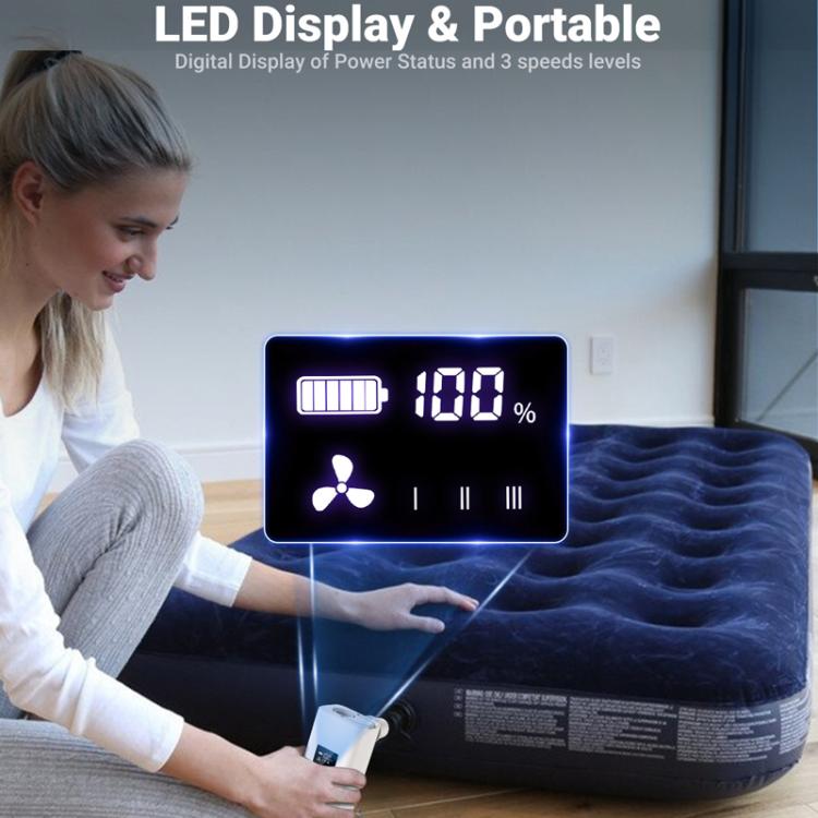 Outdoor Digital Display Electric Air Pump Integrated Inflation Air Blower With Illumination Portable Mini Air Pump