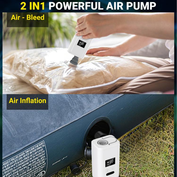 Outdoor Digital Display Electric Air Pump Integrated Inflation Air Blower With Illumination Portable Mini Air Pump