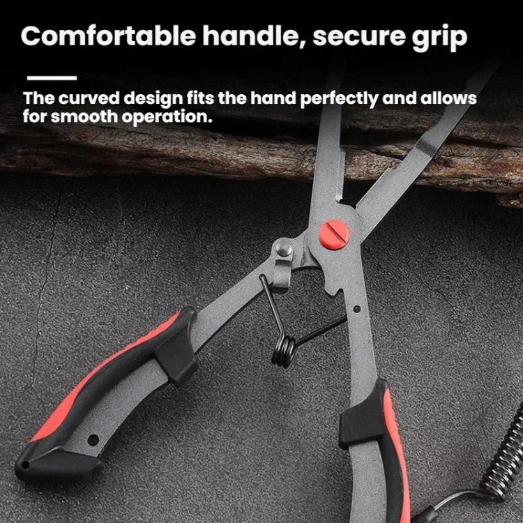 Seawater Corrosion Resistant Extended Eagle-Beak Hook Remover Line Cutter Pliers, Lure Plier, Lure Plier + Wire Safety Rope, Lure Plier + Wire Safety Rope + Nylon Bag, Lure Plier + Wire Safety Rope + Rubber Sleeve                                       ...